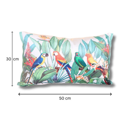 Printed Polyvelvet Rainforest Parade Cushion Cover 50x30 cm