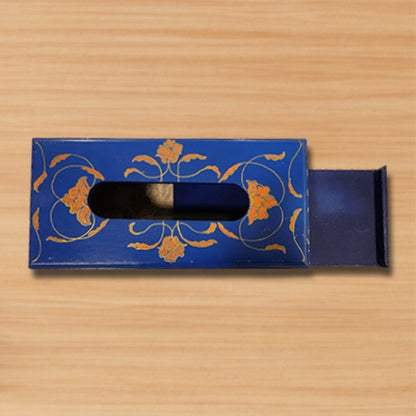 Royal Blue Wooden Tissue Box