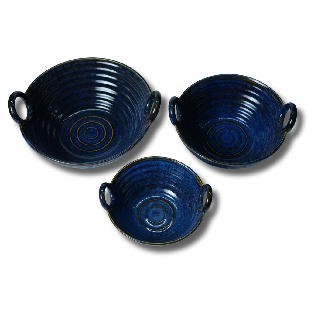 Dark Blue Kadhai Sets of 3