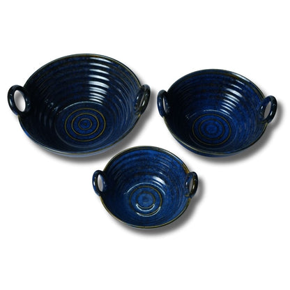 Dark Blue Kadhai Sets of 3