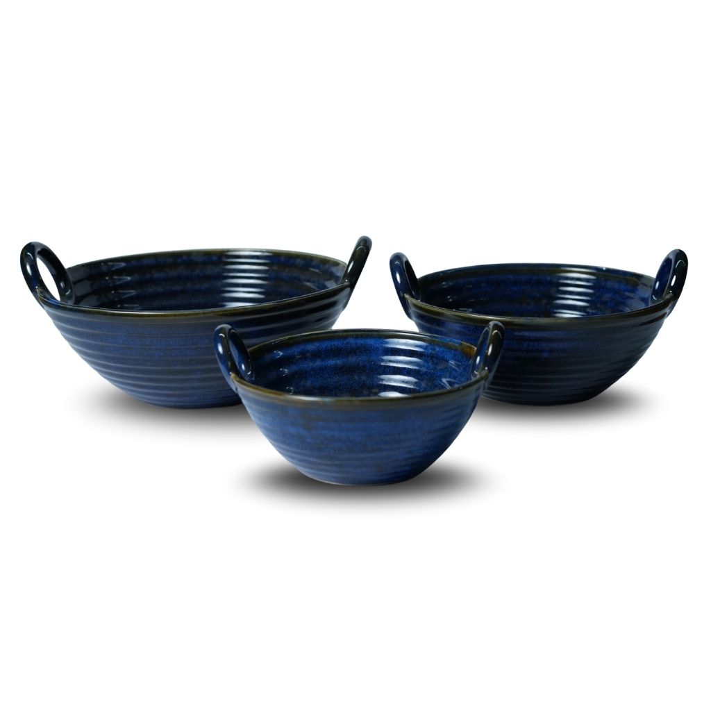 Dark Blue Kadhai Sets of 3