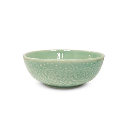 Turquoise Embossed Serving-S Bowl