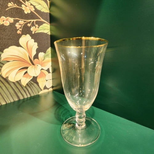 Gold Rim Glass Goblet Set of 4