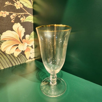 Gold Rim Glass Goblet Set of 4