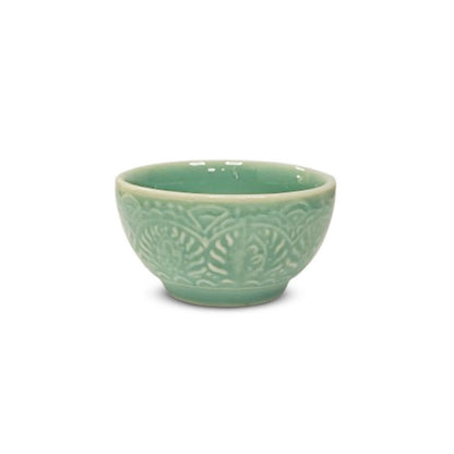 Turquoise Embossed Dessert Bowl Set of 6