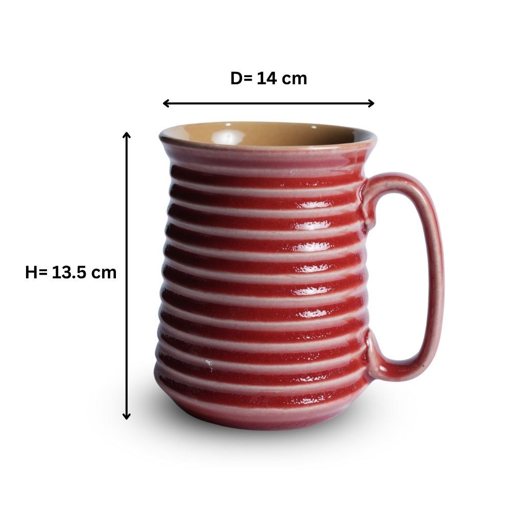 Ribbed Ceramic Jumbo Mug Set of 4