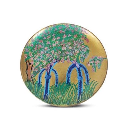 Filomina Ceramic Green and Golden Plate