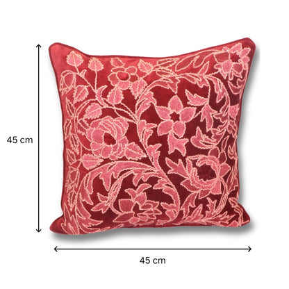 Cotton Velvet Crimson Red Royale Cushion Cover 45x45 cm