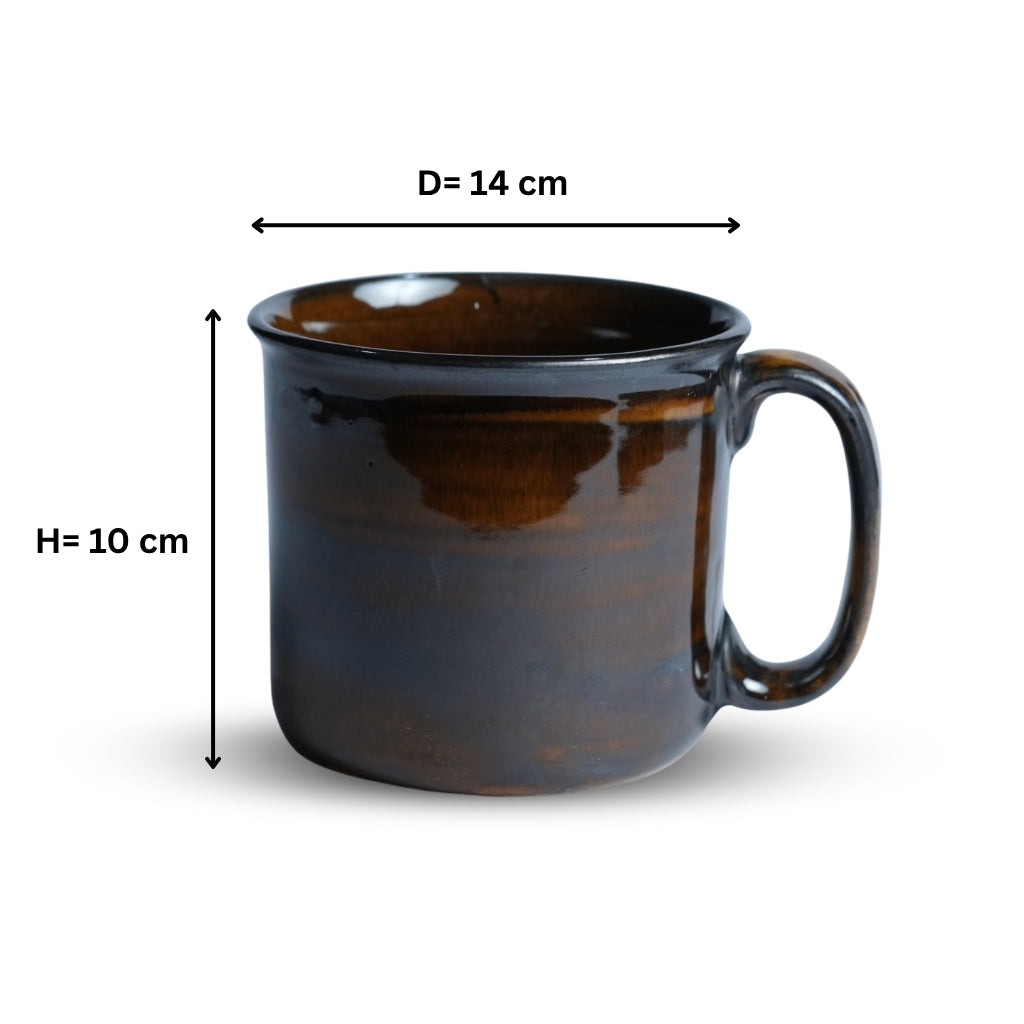 Dark Espresso Brown Ceramic Jumbo Mug Set of 2