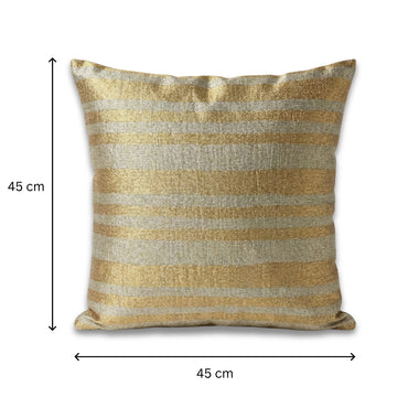 Golden Stripe Cotton Chambray Cushion Cover 45x45 cm