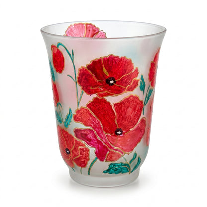 Gulmohar Red Decorative Floral Glass Vase