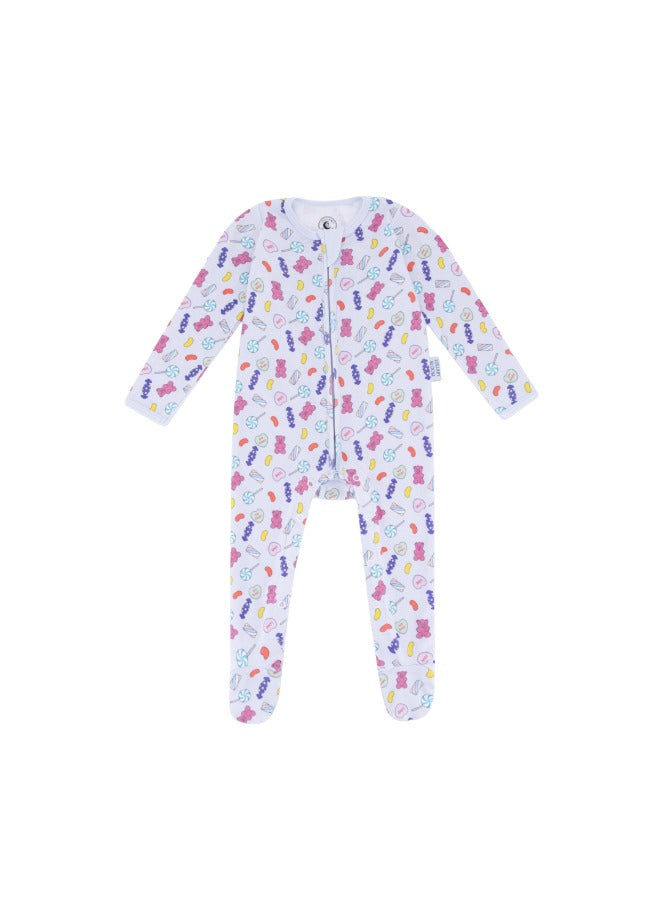 Baby Boys and Girls Candy 100% Organic Cotton Loose Fit Peek-a-Boo Flap Sleepsuit