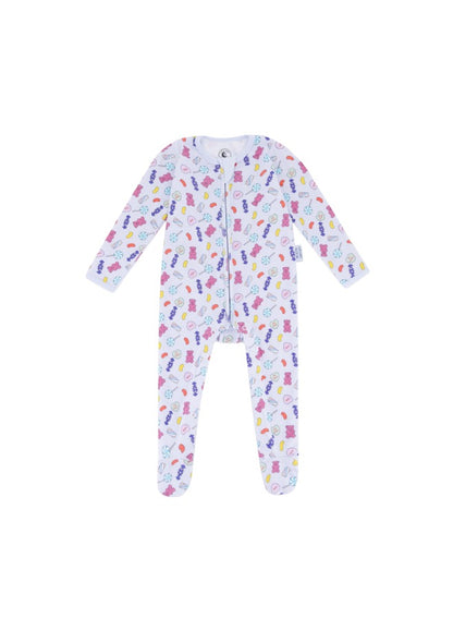 Baby Boys and Girls Candy 100% Organic Cotton Loose Fit Peek-a-Boo Flap Sleepsuit