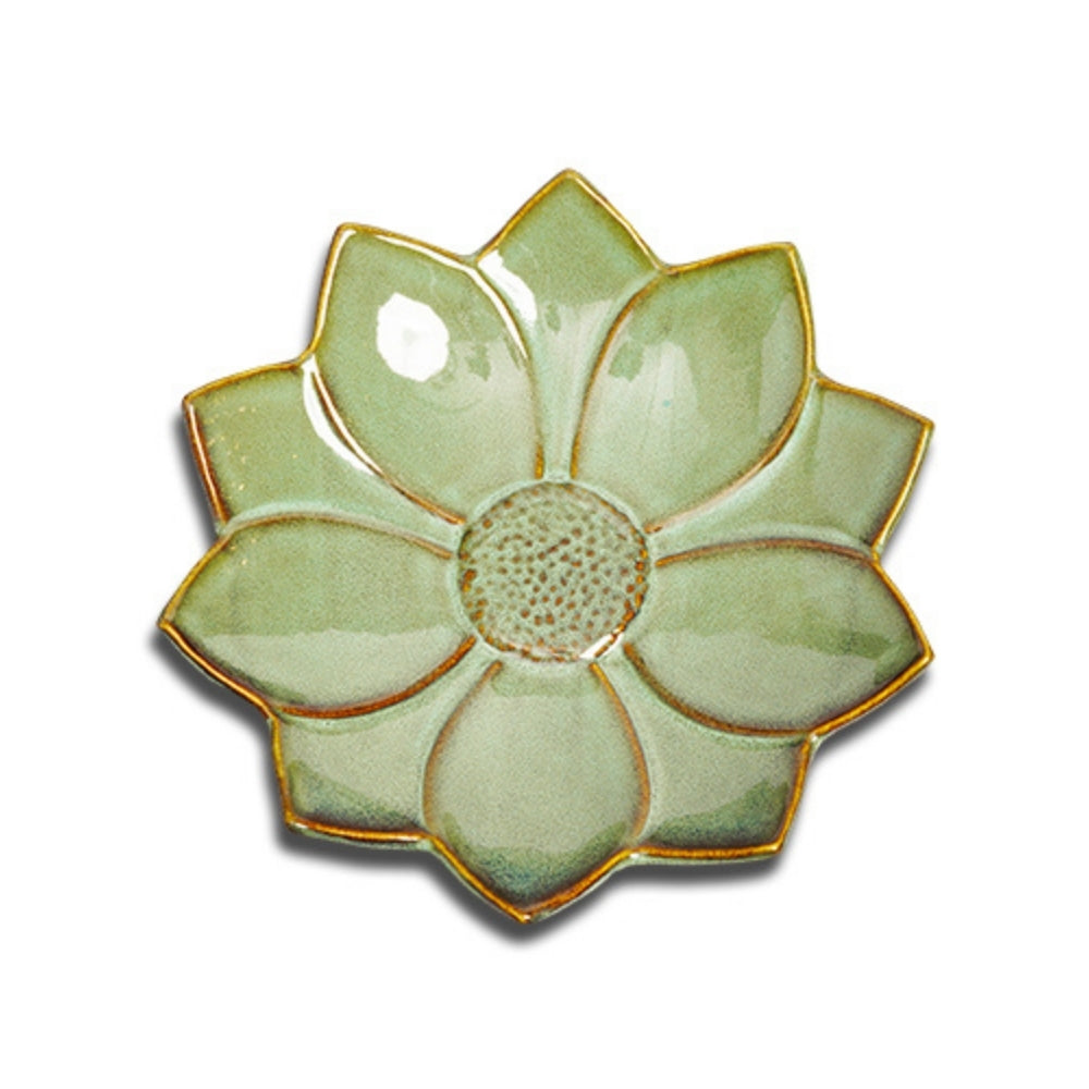 Dark Green Flower Shaped Fruit Platter