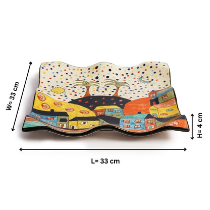Turkish Ceramic Wavy Square Platter