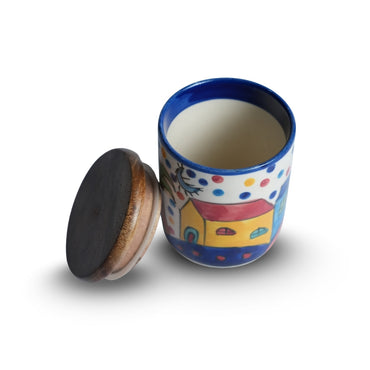 Turkish Ceramic 9cm Jar Set of 2 with Lid