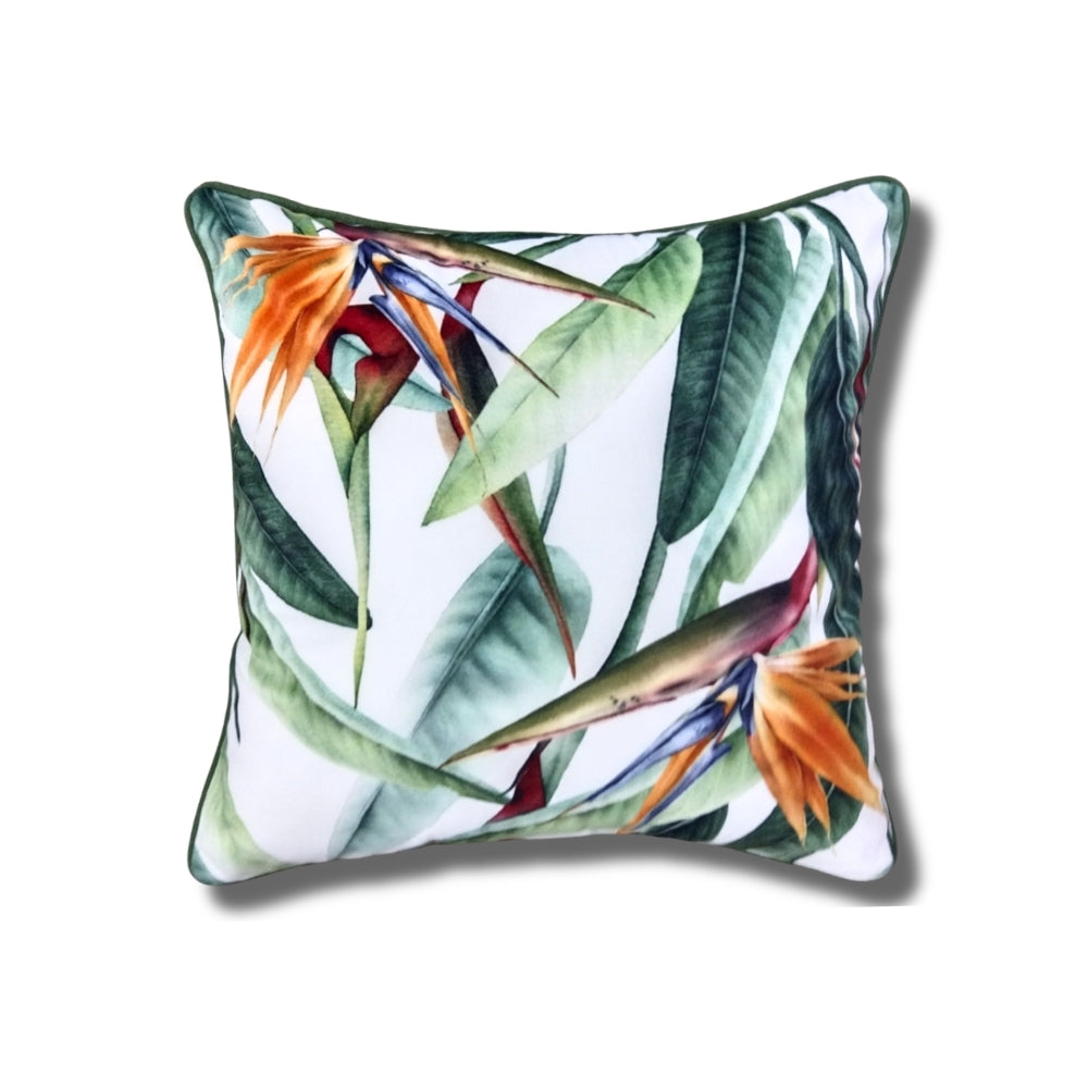 Printed Polyvelvet Paradise Bloom Cushion Cover 45x45 cm