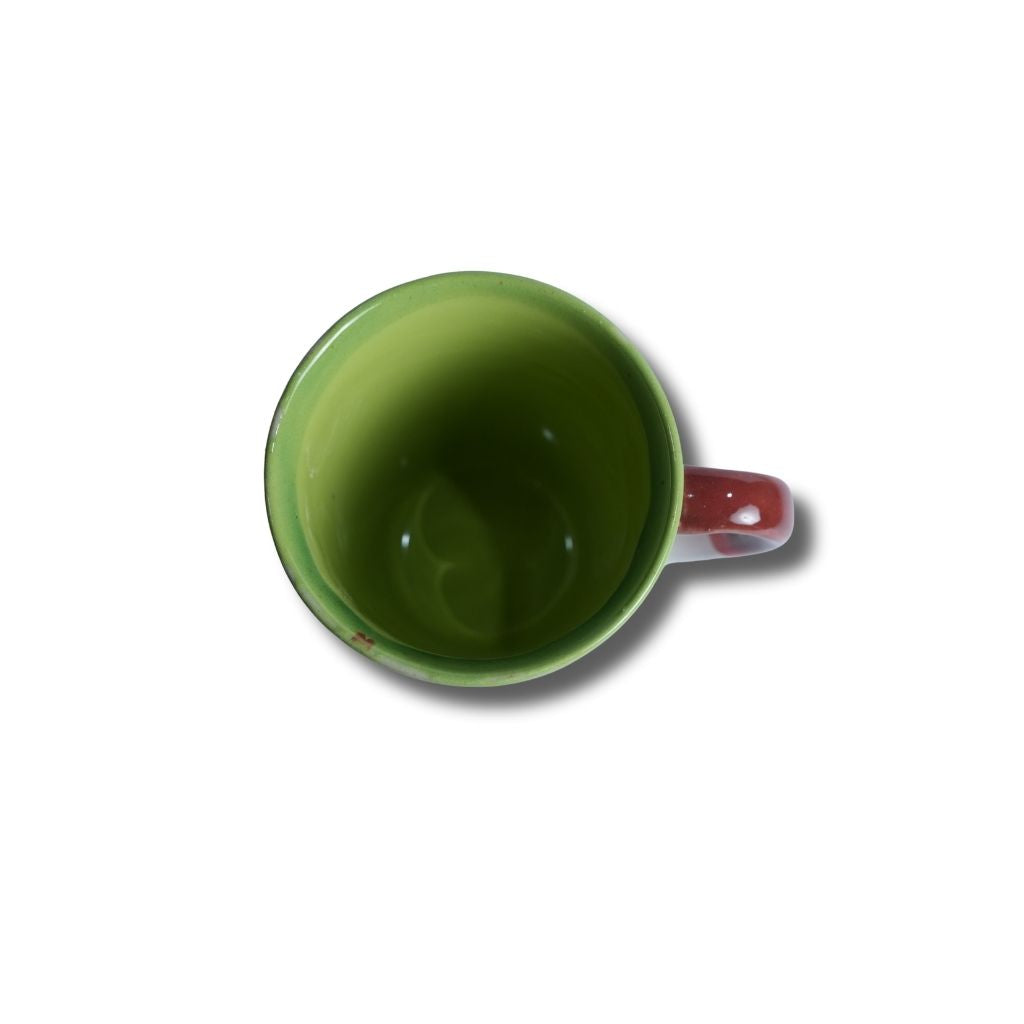 Green Edge Rust Brown Coffee Mug Set of 6