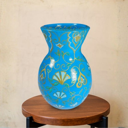 Gulmohar Sky Blue Broad Rim Vase