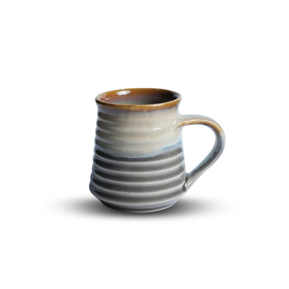 Dark Amber Edge Ribbed Mug Set of 6