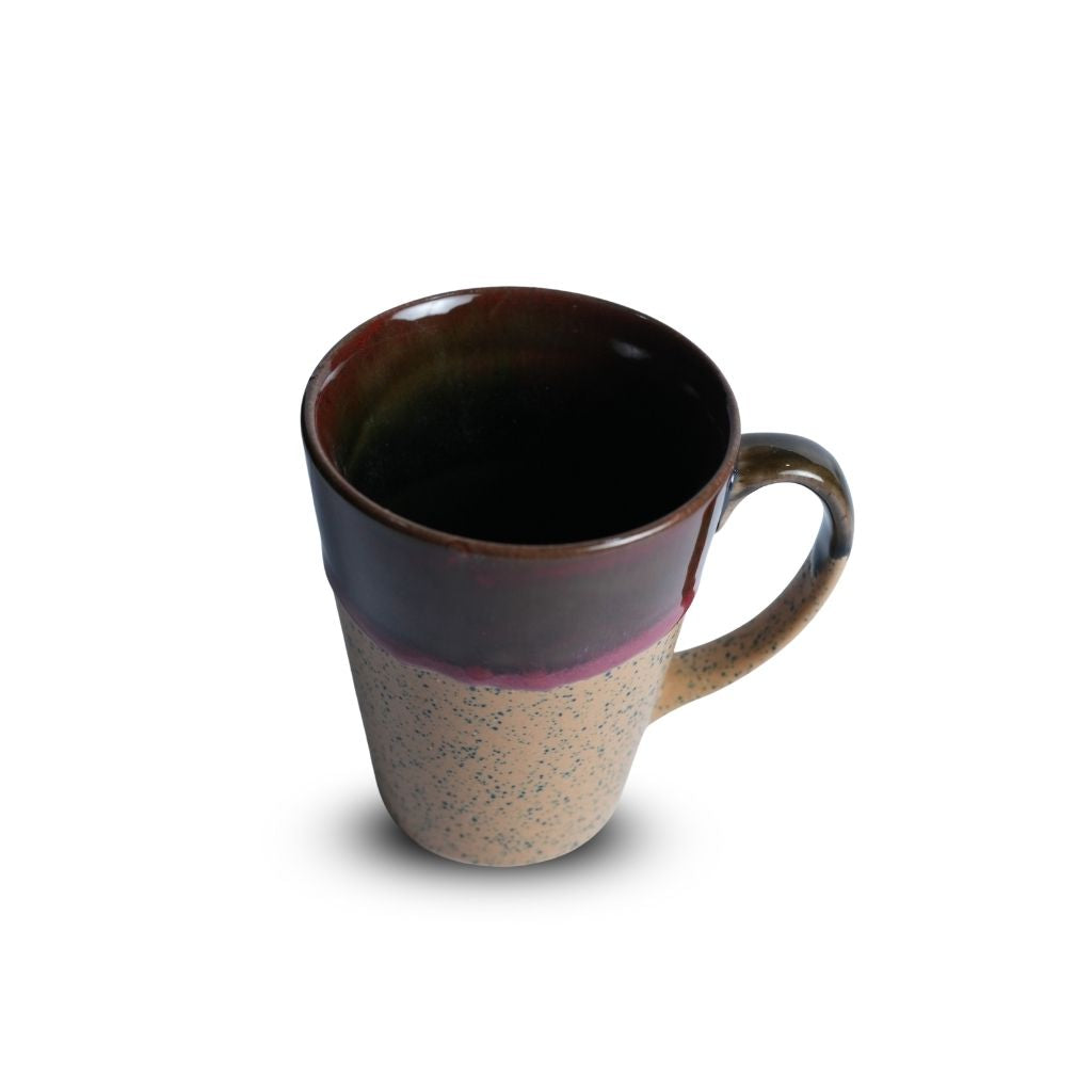 Deep Wine Edge Speckled Mug Set of 6
