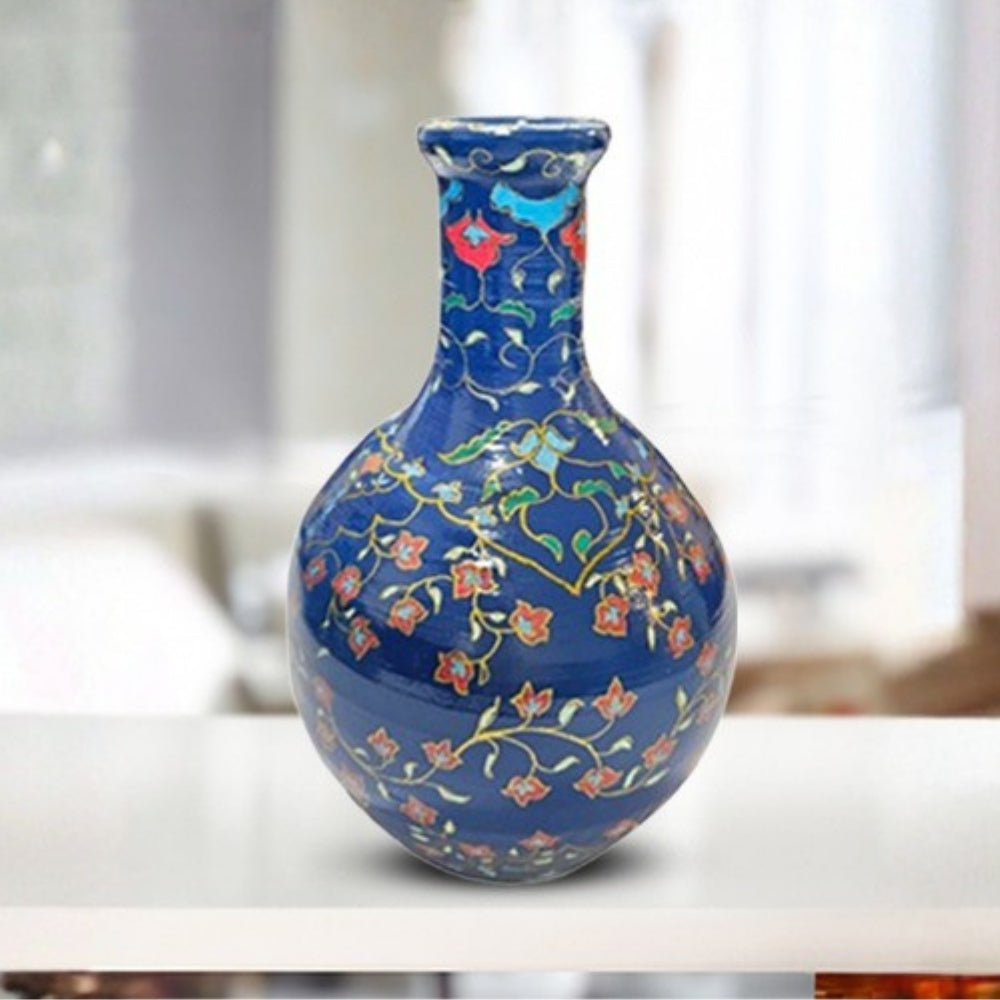 Gulmohar Royal Blue Narrow Rim Vase