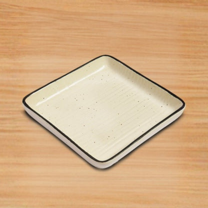 Cream Lined Pattern Square Dish Set of 2
