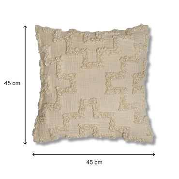 Fuzzy Maze - Earthy Square Textured Cushion Cover with Handcrafted Loop Embroidery