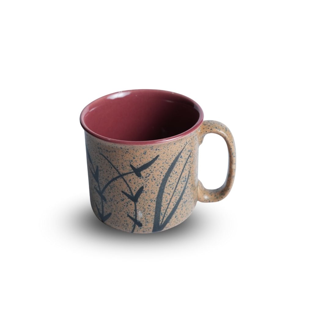 Pink Edge Beige Speckled Jumbo Mug Set of 2