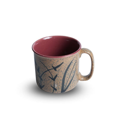 Pink Edge Beige Speckled Jumbo Mug Set of 2