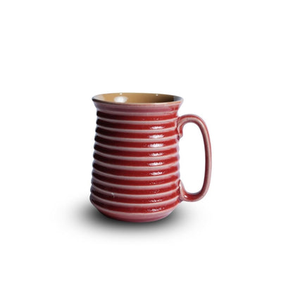 Crimson Red Ribbed Jumbo Mug Set of 2