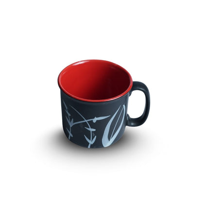 Crimson Edge Black Jumbo Mug Set of 2
