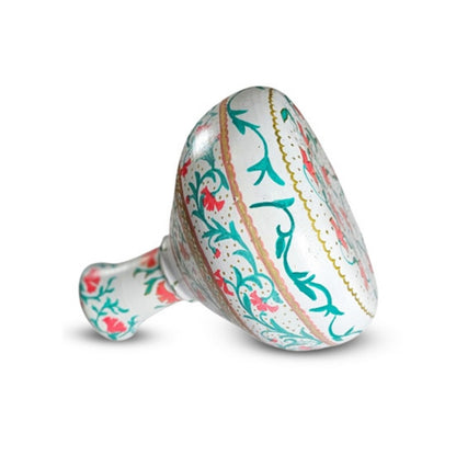 Gulmohar White Red Narrow Rim Vase