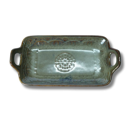 Green Embossed Tray Set of 2