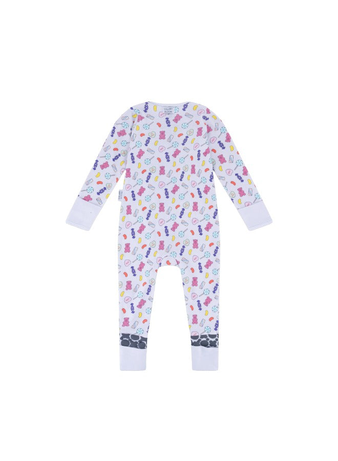 Baby Boys and Girls Candy 100% Organic Cotton Loose Fit Convertible Footies Sleepsuit