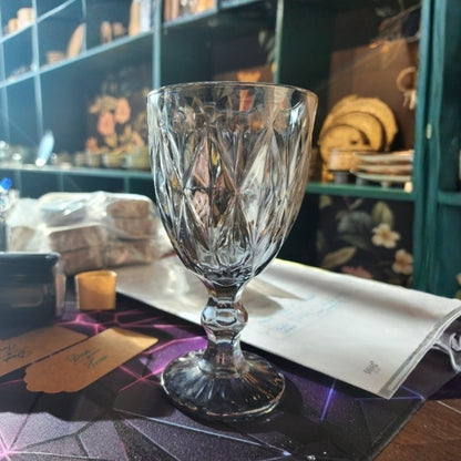 Black Glass Goblet Set of 6