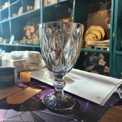 Black Glass Goblet Set of 6