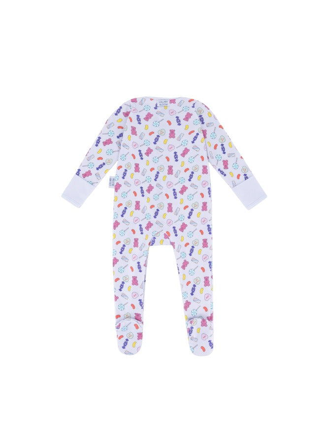 Baby Boys and Girls Candy 100% Organic Cotton Loose Fit Peek-a-Boo Flap Sleepsuit