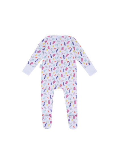 Baby Boys and Girls Candy 100% Organic Cotton Loose Fit Peek-a-Boo Flap Sleepsuit