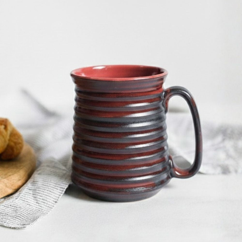 Pink Edge Rustic Red Jumbo Mug Set of 2