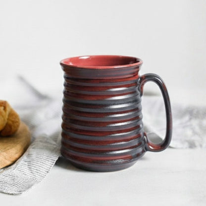 Pink Edge Rustic Red Jumbo Mug Set of 2