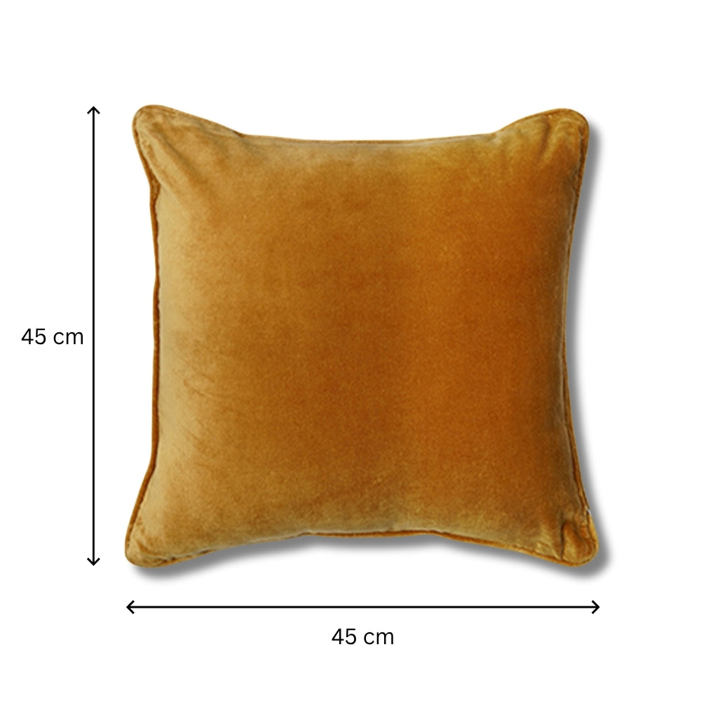 Savannah - Square Sunset Orange Cotton Velvet Cushion Cover