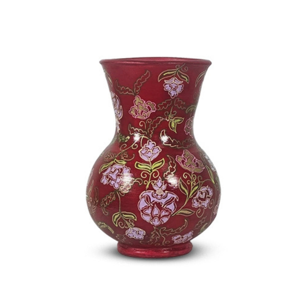 Gulmohar Red Broad Rim Vase