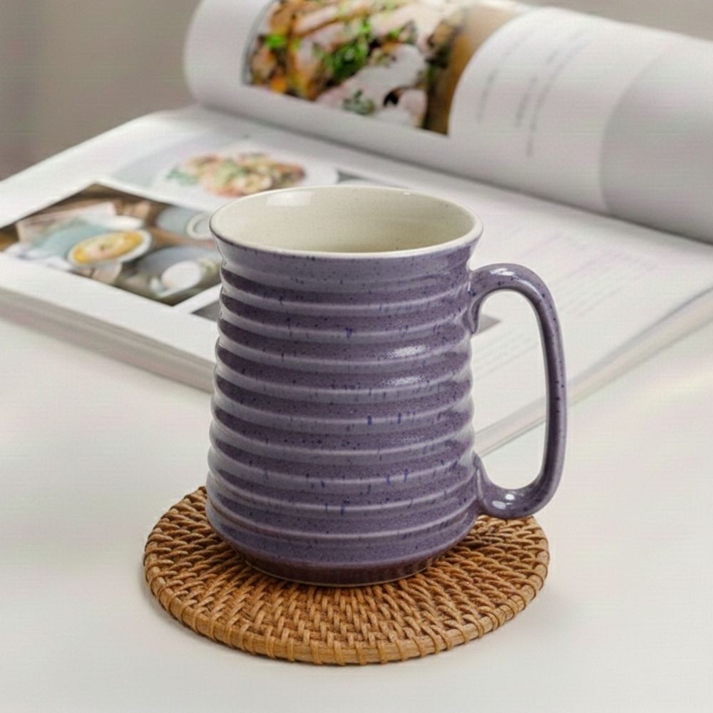 Lavender Ribbed Jumbo Mug Set of 2