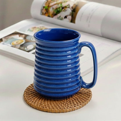 Ocean Blue Ribbed Jumbo Mug Set of 2