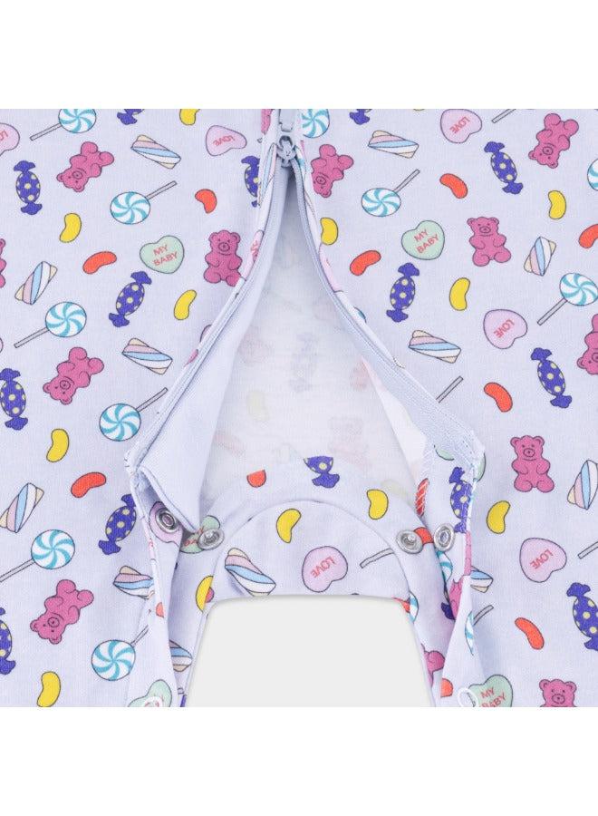 Baby Boys and Girls Candy 100% Organic Cotton Loose Fit Convertible Footies Sleepsuit