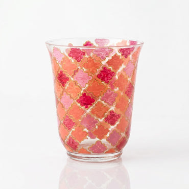 Gulmohar Orange Decorative Floral Glass Vase