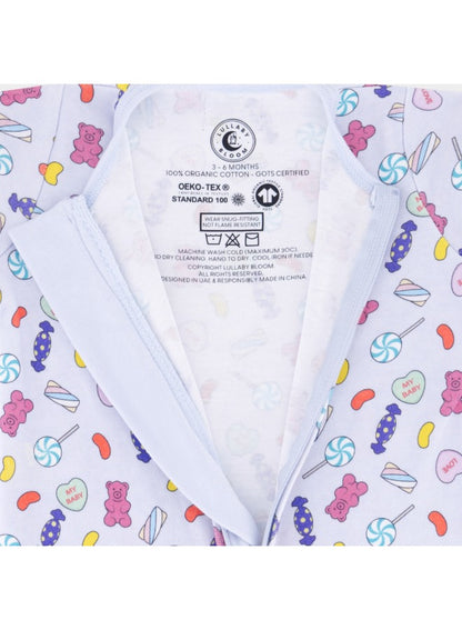 Baby Boys and Girls Candy 100% Organic Cotton Loose Fit Peek-a-Boo Flap Sleepsuit