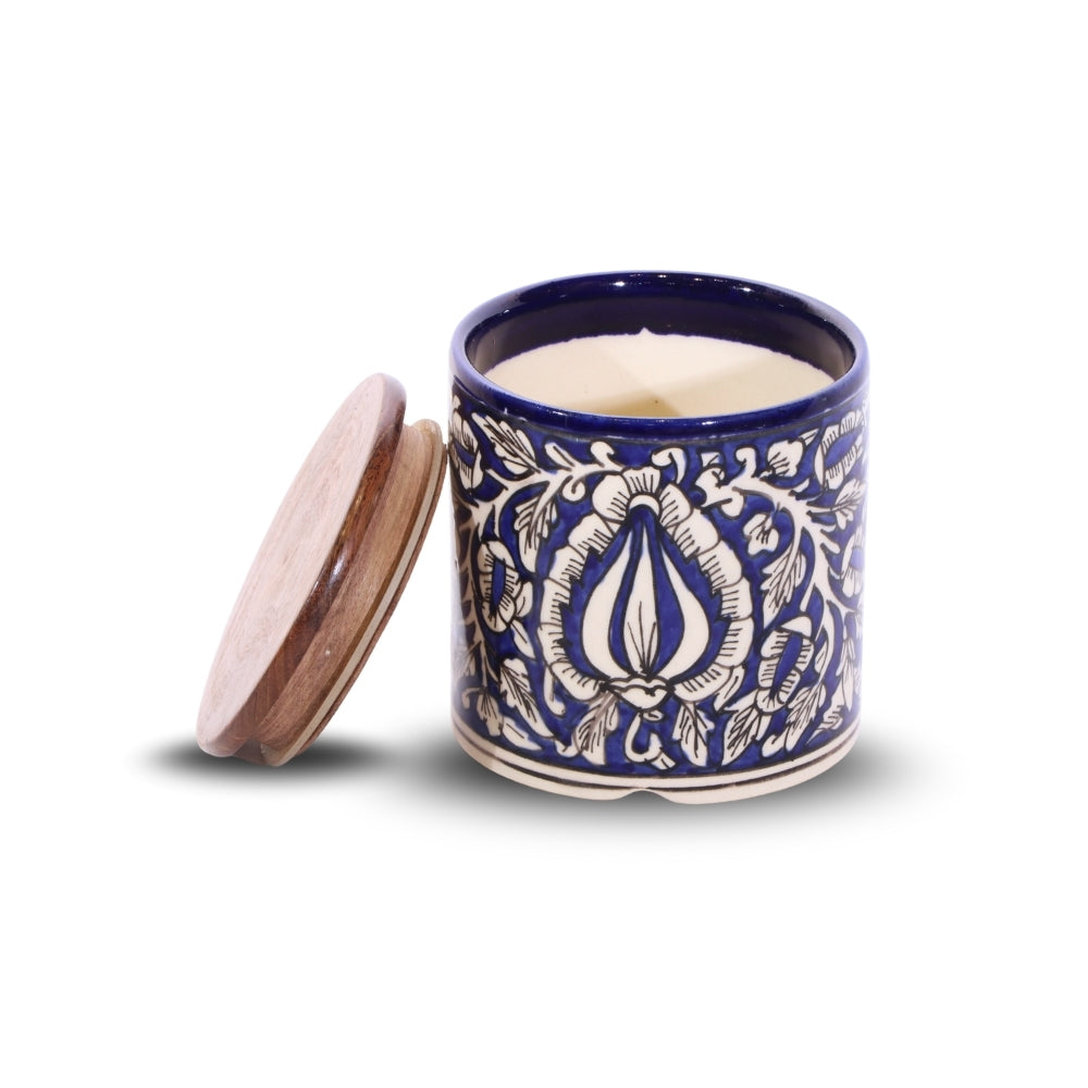 Blue Floral Circular Canister Set of 2