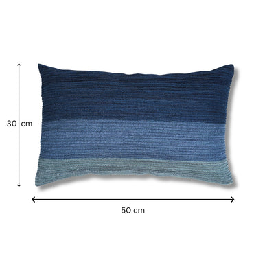 Sea to Sky - Azure Pintuck Embroidered Cushion Cover